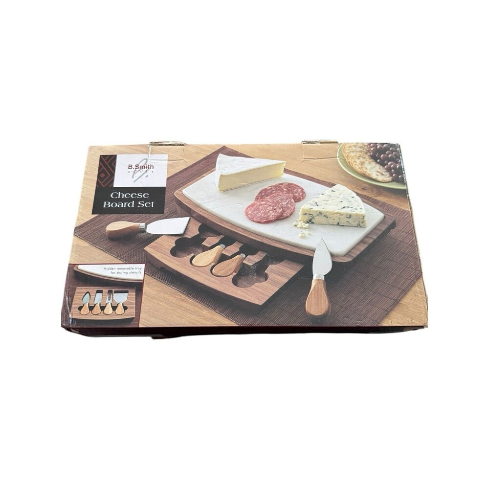 B. Smith Cheese‎ Board Set Cutting Board With Extra Hide Away Utensils
